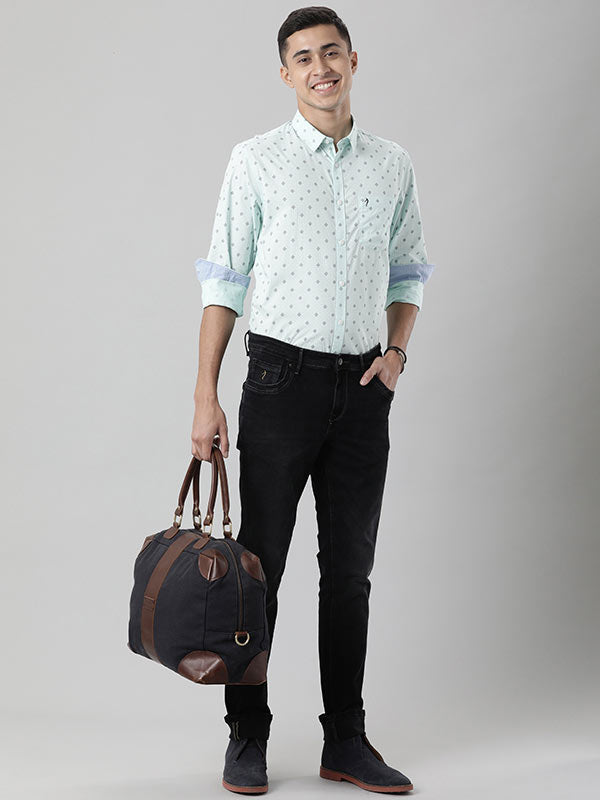 Men Printed Full Sleeve Cotton Shirt by Indian Terrain
