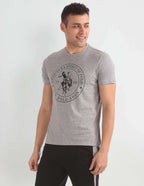 USPA| men's printed round neck t-shirt