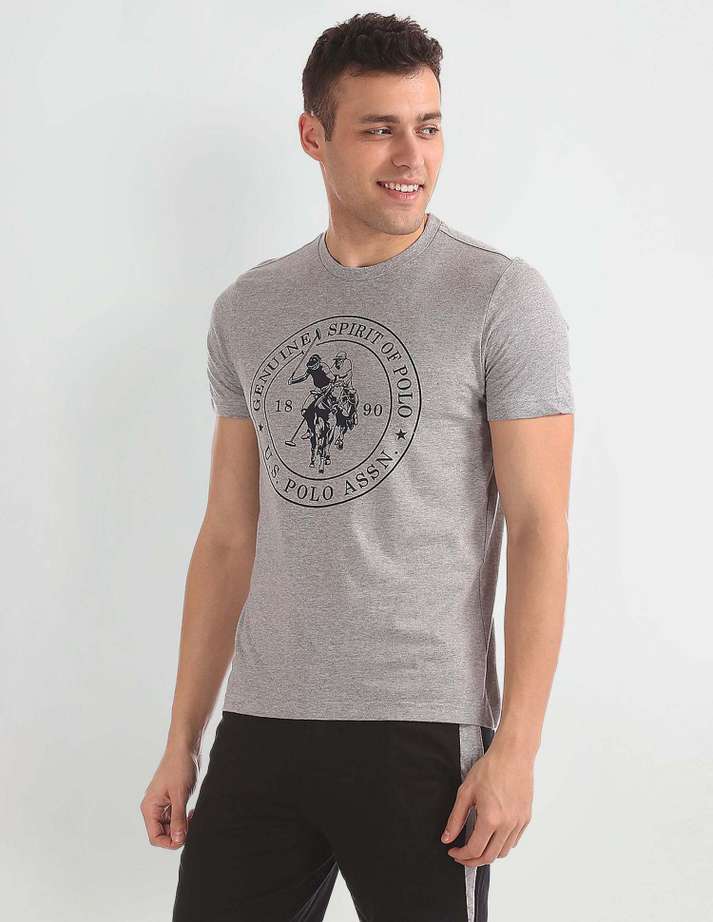 USPA| men's printed round neck t-shirt
