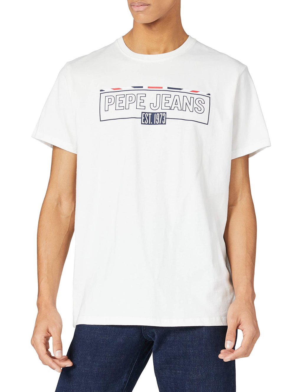 Short sleeve t-shirt for man with printed logo on chest by Pepe Jeans