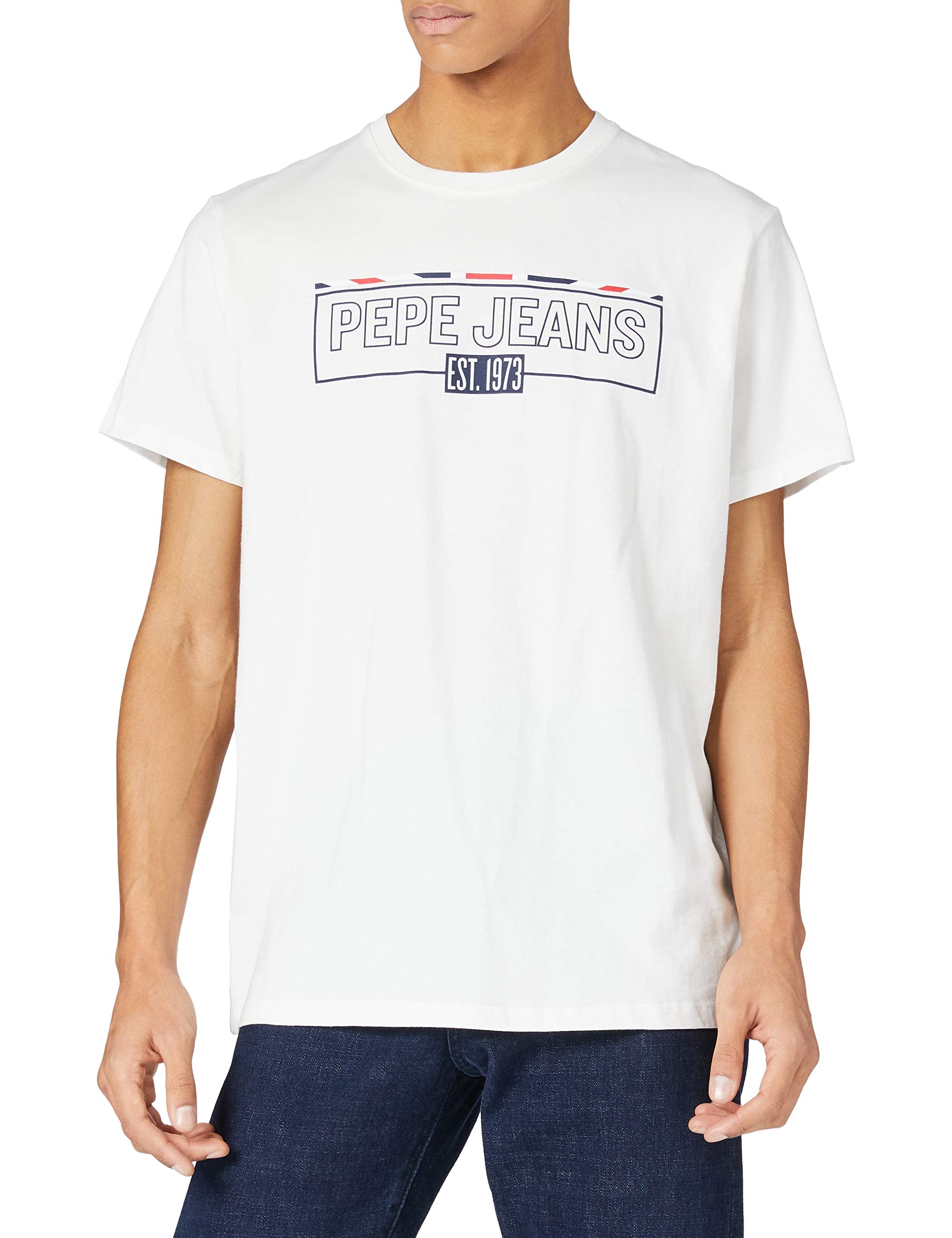 Short sleeve t-shirt for man with printed logo on chest by Pepe Jeans