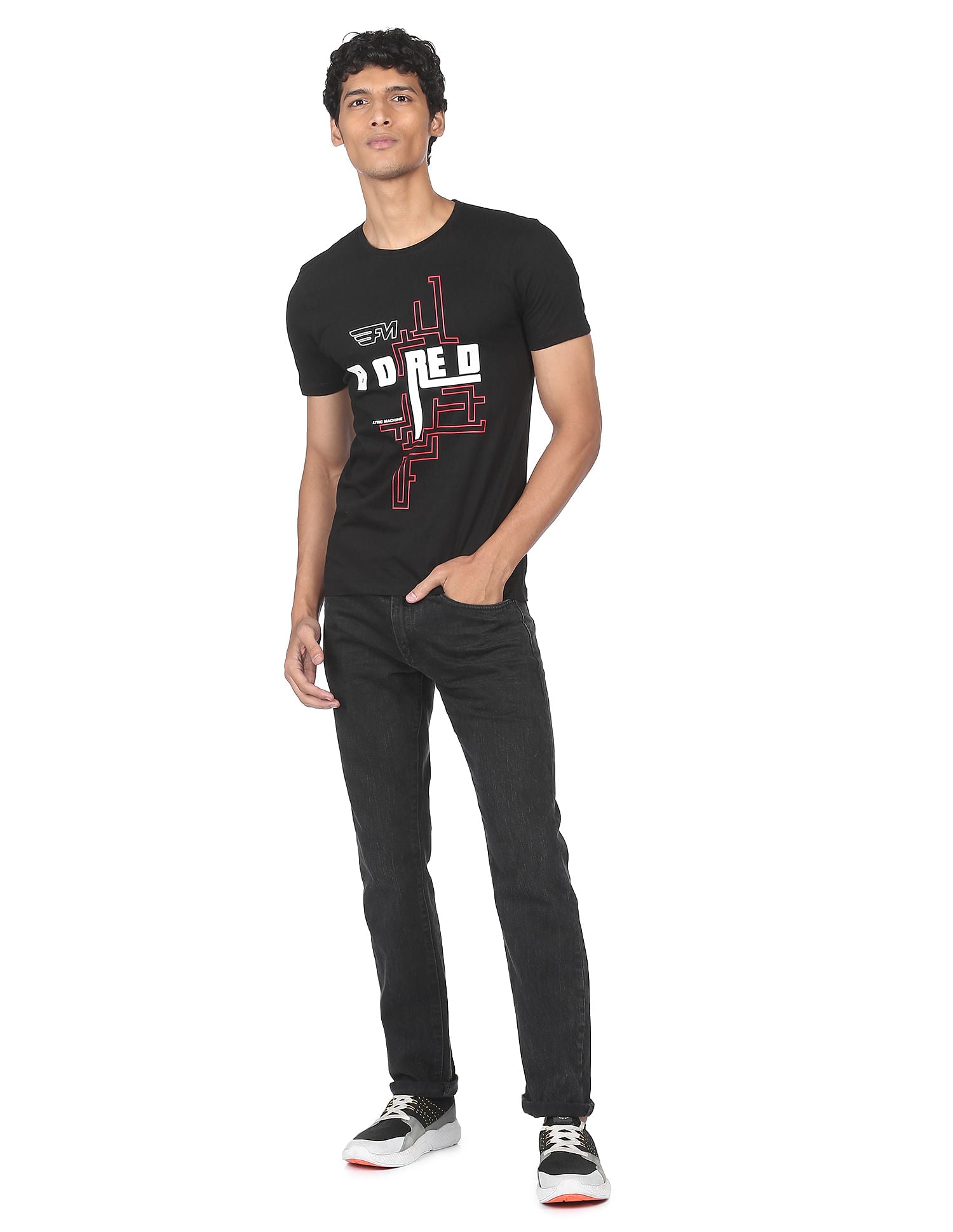 Men printed slim fit t-shirt by Flying Machine