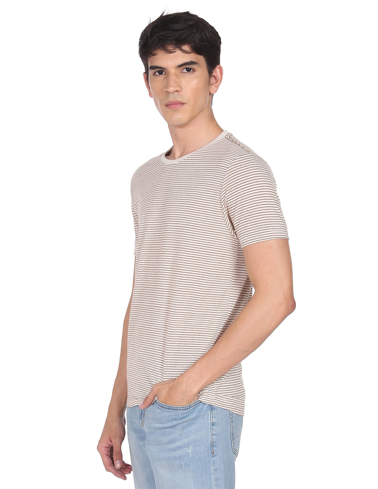 FLYING MACHINE men's Regular Fit crew-neck T-shirt