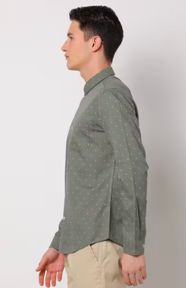 NETPLAY geometric smim fit shirt