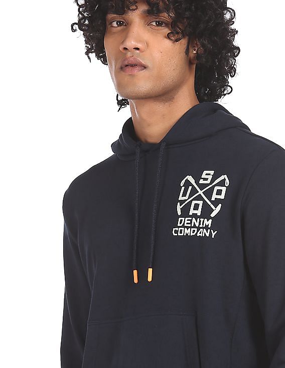 U. S. POLO ASSN. DENIM CO. Brand Print Hood Sweatshirts