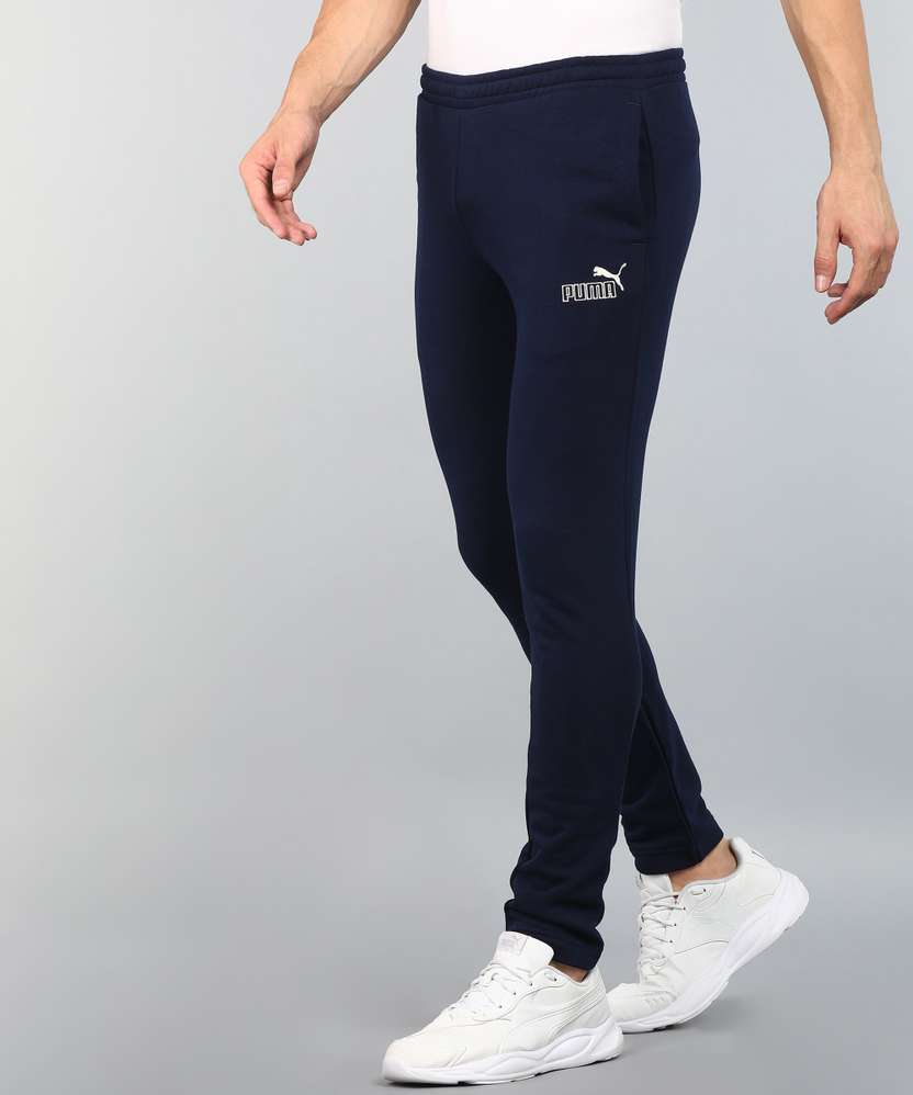 Disign Core Pants Embroidered Men's Blue Track Pants by PUMA