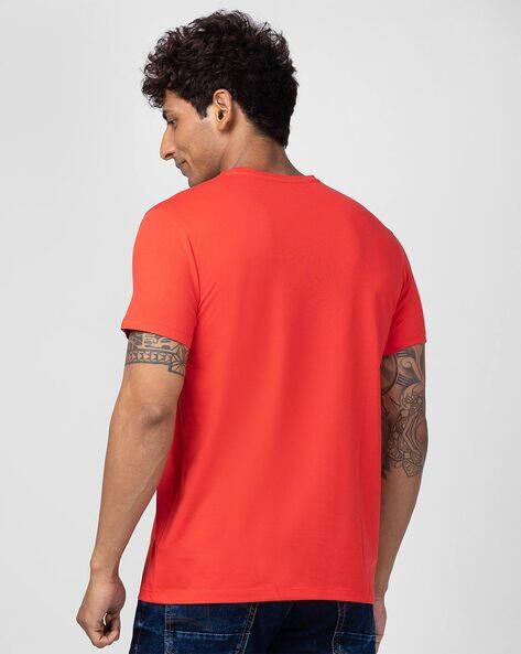 Regular Fit Typographic Printed T-shirt by Spykar